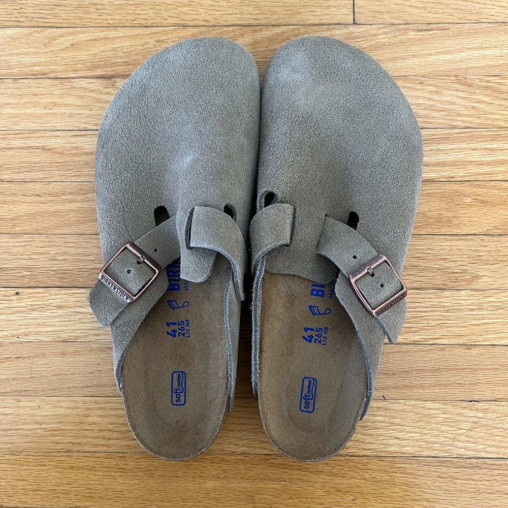 Gently used Birkenstocks Boston Soft Footbed - Taupe